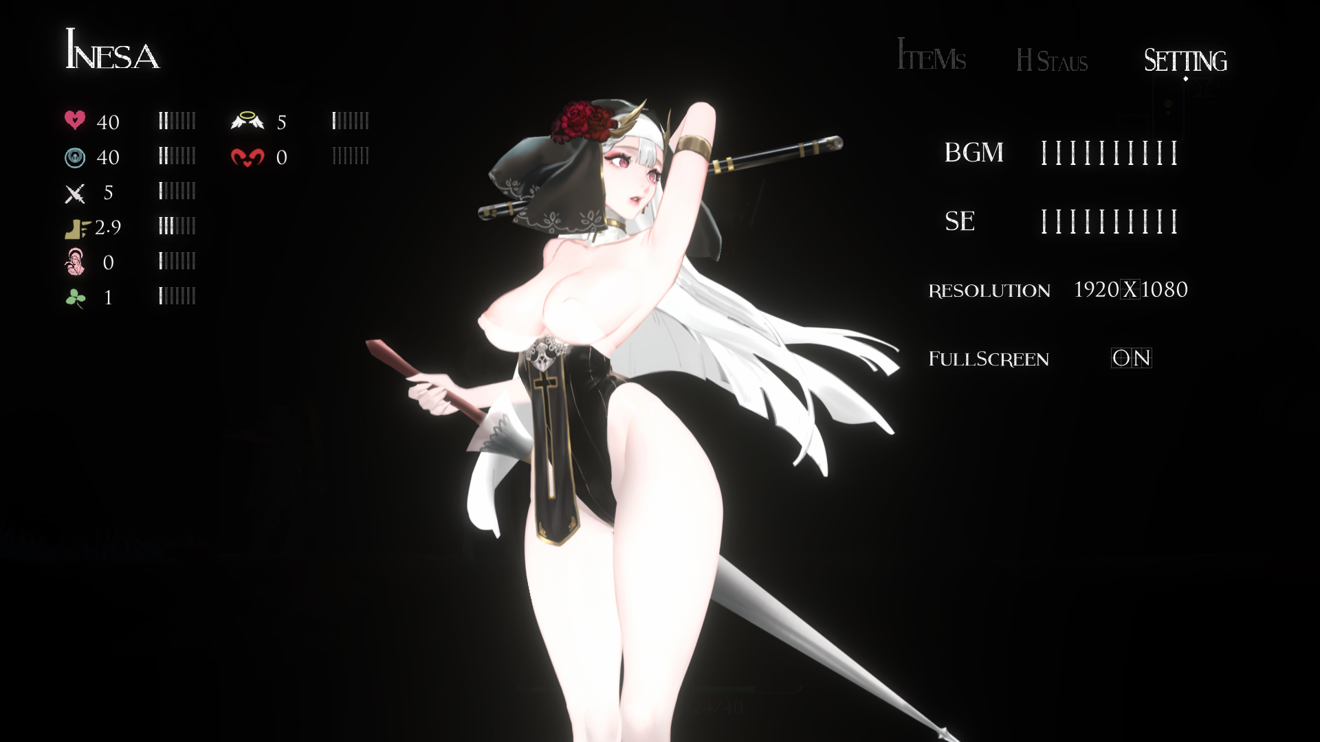 【究极ACT/中文/全动态】棘罪修女-伊妮莎/荆棘罪 ThornSin  V0.75 白丝高跟 官方中文版 百度+UC/608m